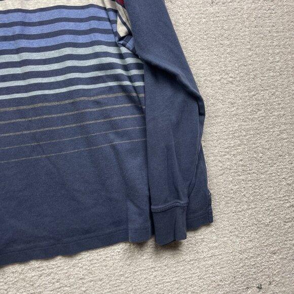 Nautica Blue Sail XL Mens Striped Long Sleeve Rugby Polo Shirt Color Block - Picture 12 of 12